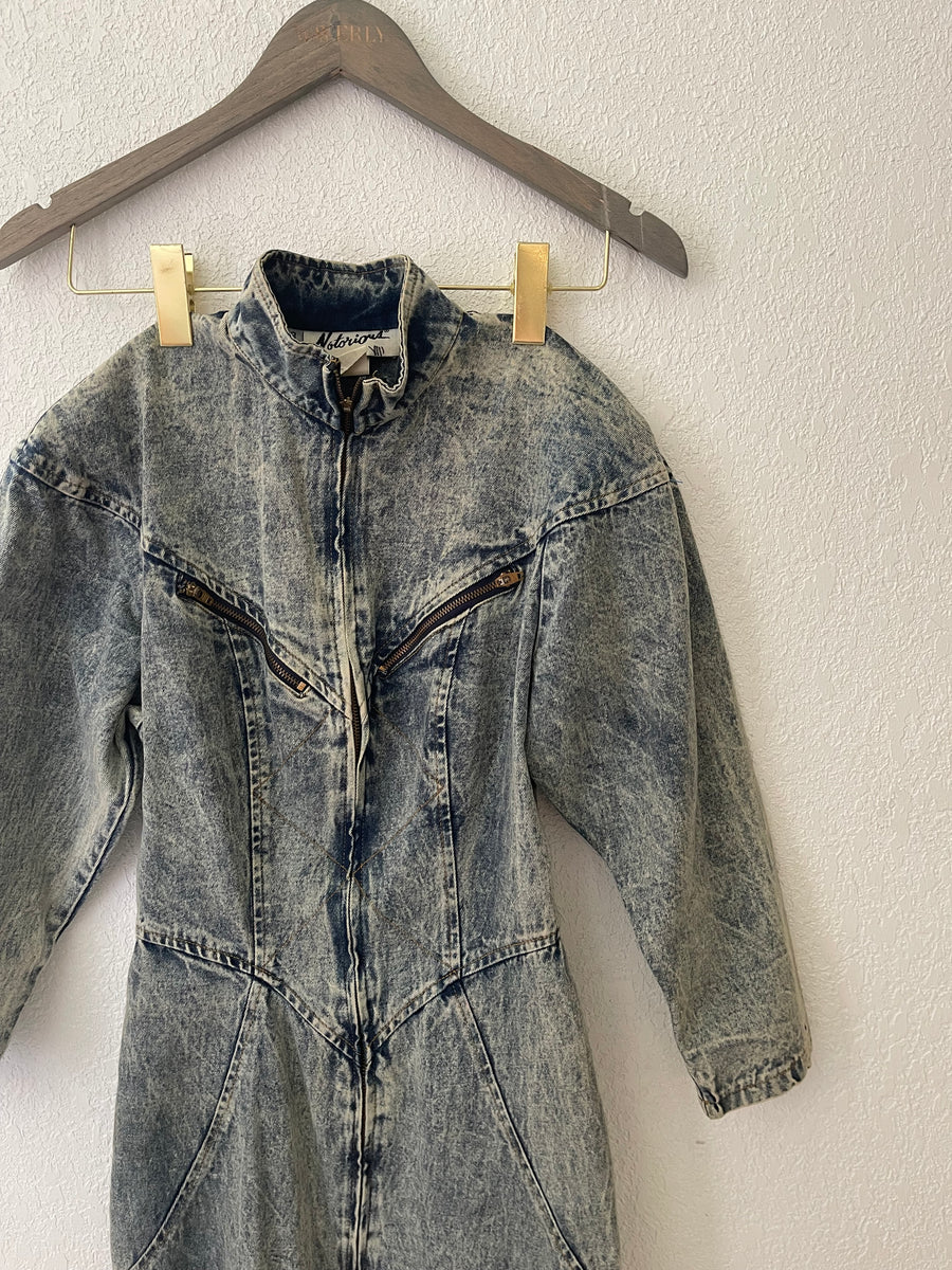 80s denim dress Vintage 1980s Denim Dress Inspired by Dolly Parton