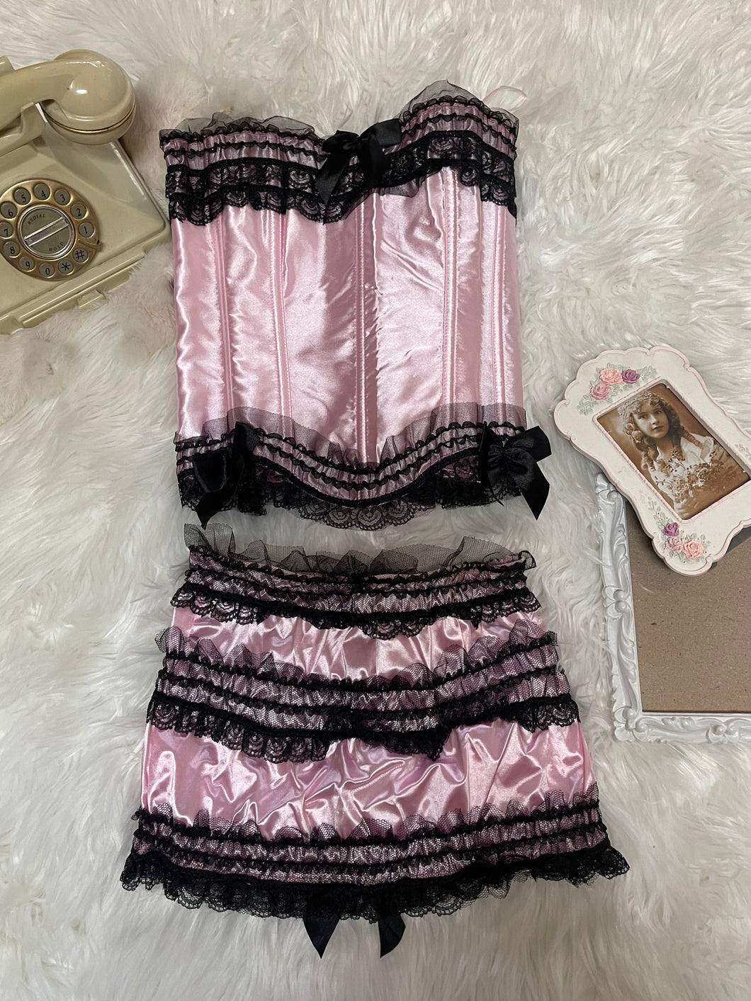 Vintage Style Pink Lingerie Set