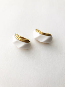 Vintage Golden and White Earrings