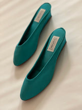 Load image into Gallery viewer, Pretty in Blue Vintage Slippers/Mules
