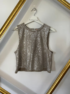 Free People Silver Crop Top