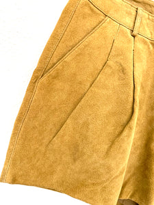 Leather Mustard Color Shorts