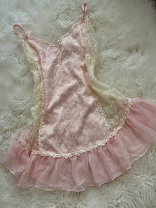 Vintage Lace On Pink Lingerie