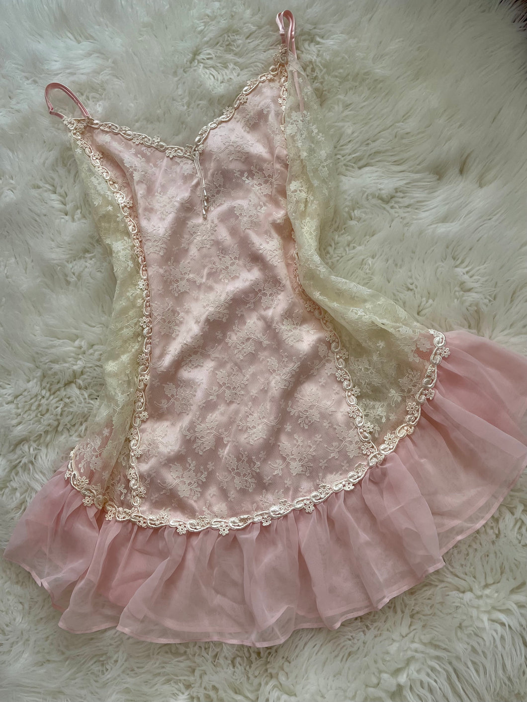 Vintage Lace On Pink Lingerie