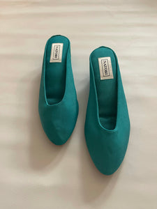 Pretty in Blue Vintage Slippers/Mules
