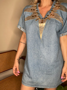 80’s Denim with Gold details blouse