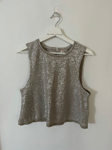 Free People Silver Crop Top