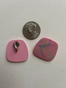 Vintage Art in Pink Earrings