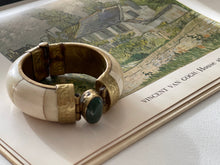 Load image into Gallery viewer, Vintage Natural Stone Bone Hinged Bracelet
