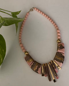Pink and Gold Vintage Necklace