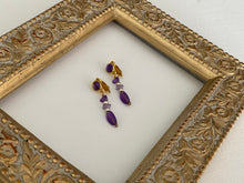 Load image into Gallery viewer, Vintage Purple Dandle Clíp-On Earrings
