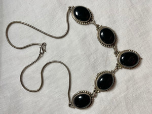 Silver 925 & Onix Vintage Necklace