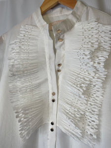 Women's White Ruffle Blouse