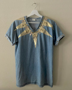80’s Denim with Gold details blouse