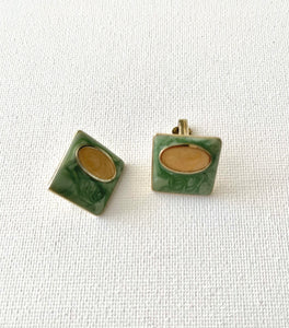 Vintage Square Clips-On Earrings
