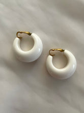 Load image into Gallery viewer, Chunky White Lucite Vintage Hoops Earrings
