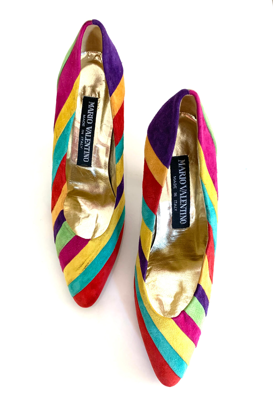 Mario VALENTINO Candy Stripes Kitten Heels