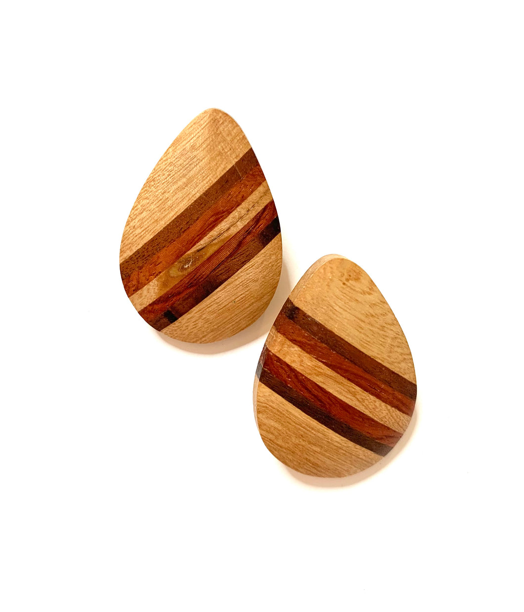 MCM Wood Drop Pierce Earrings