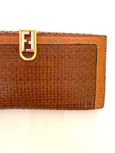 Vintage Fendi Woven Small Clutch Wallet