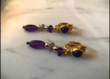 Load image into Gallery viewer, Vintage Purple Dandle Clíp-On Earrings
