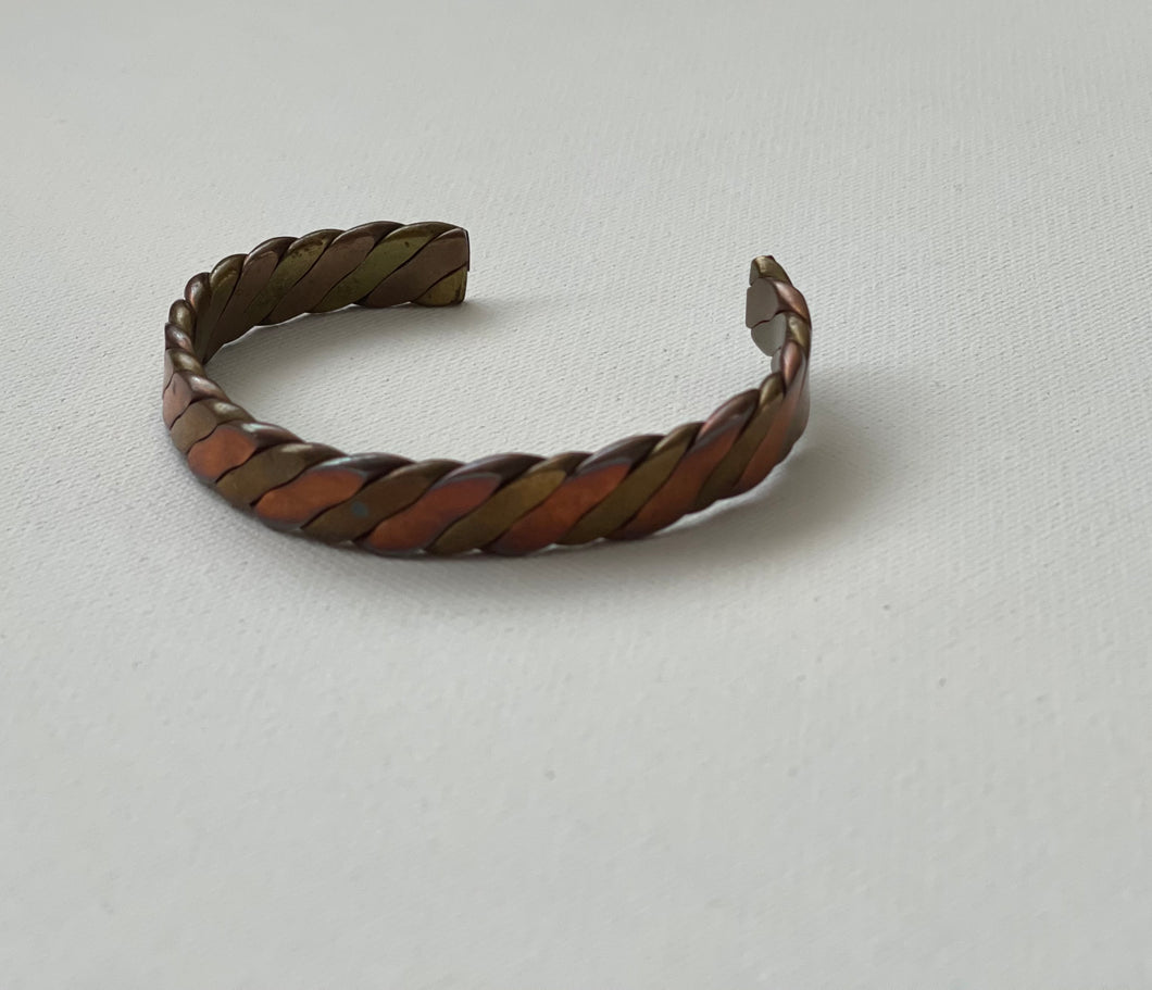 Cooper and Gold tone Cuff Bracelet