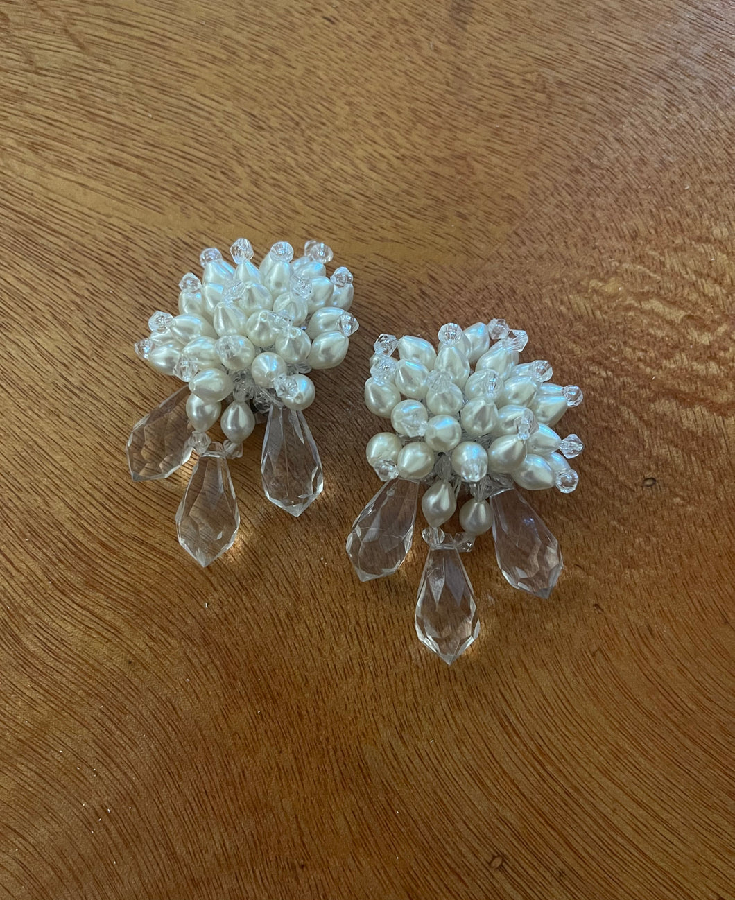 Vintage Faux Drop Pearls Earrings