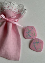 Load image into Gallery viewer, Vintage Art in Pink Earrings
