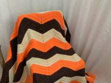 Load image into Gallery viewer, Mid Century Modern Vintage Crochet Afghan Throw Blanket
