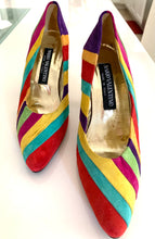 Load image into Gallery viewer, Mario VALENTINO Candy Stripes Kitten Heels
