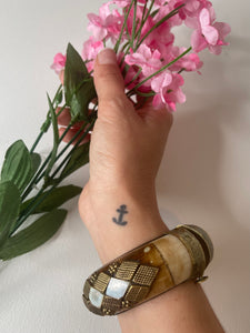 Vintage Bone Brass Bracelet