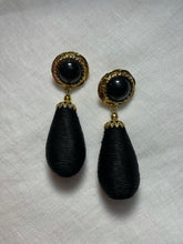 Load image into Gallery viewer, Vintage Black and Gold Tone Earrings
