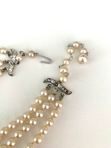 Vintage Faux Pearls Chocker-Necklace