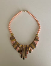 Load image into Gallery viewer, Pink and Gold Vintage Necklace

