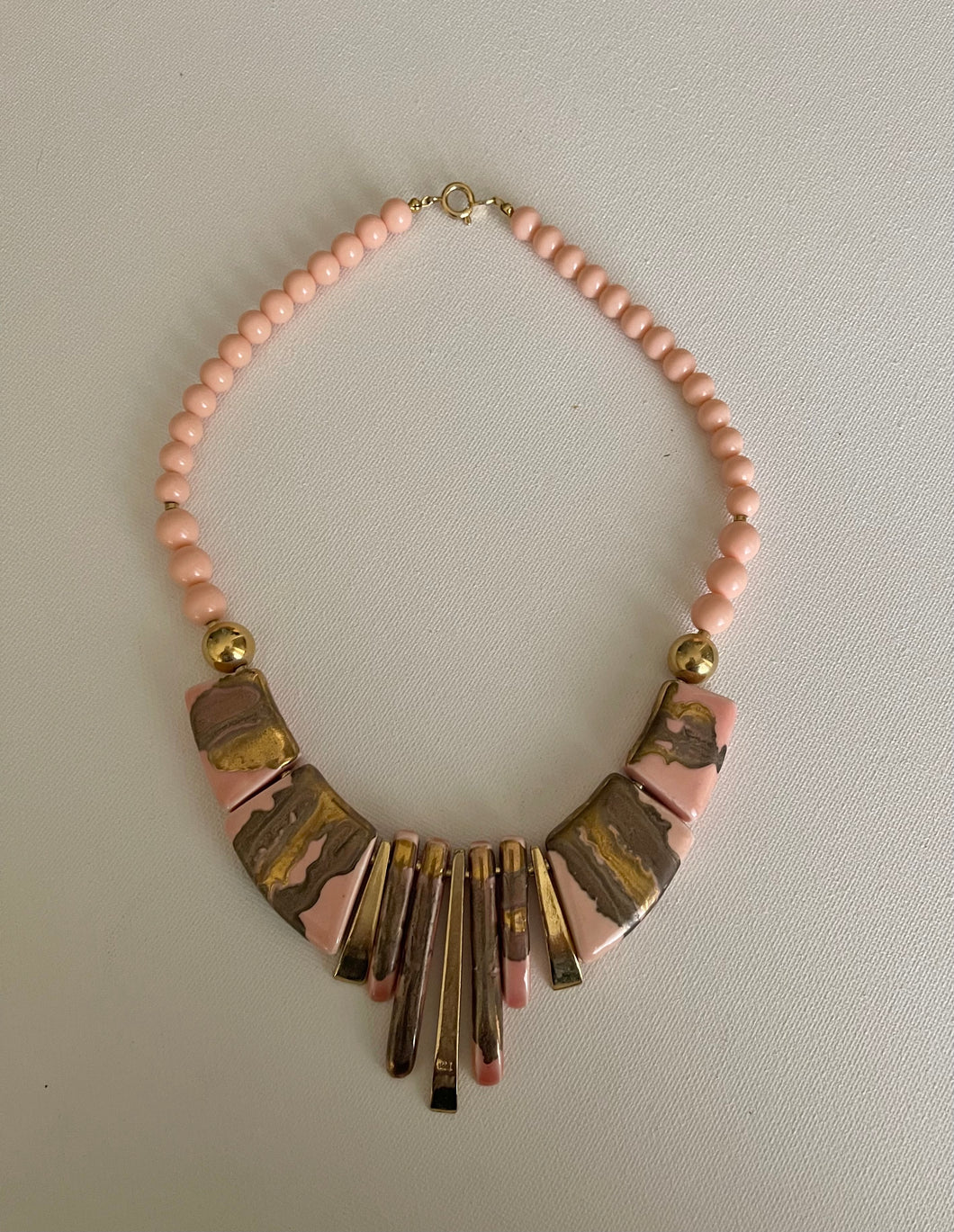 Pink and Gold Vintage Necklace