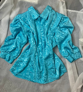 Vintage Aqua Blouse