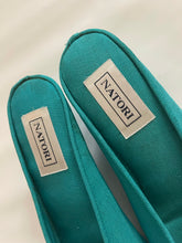 Load image into Gallery viewer, Pretty in Blue Vintage Slippers/Mules
