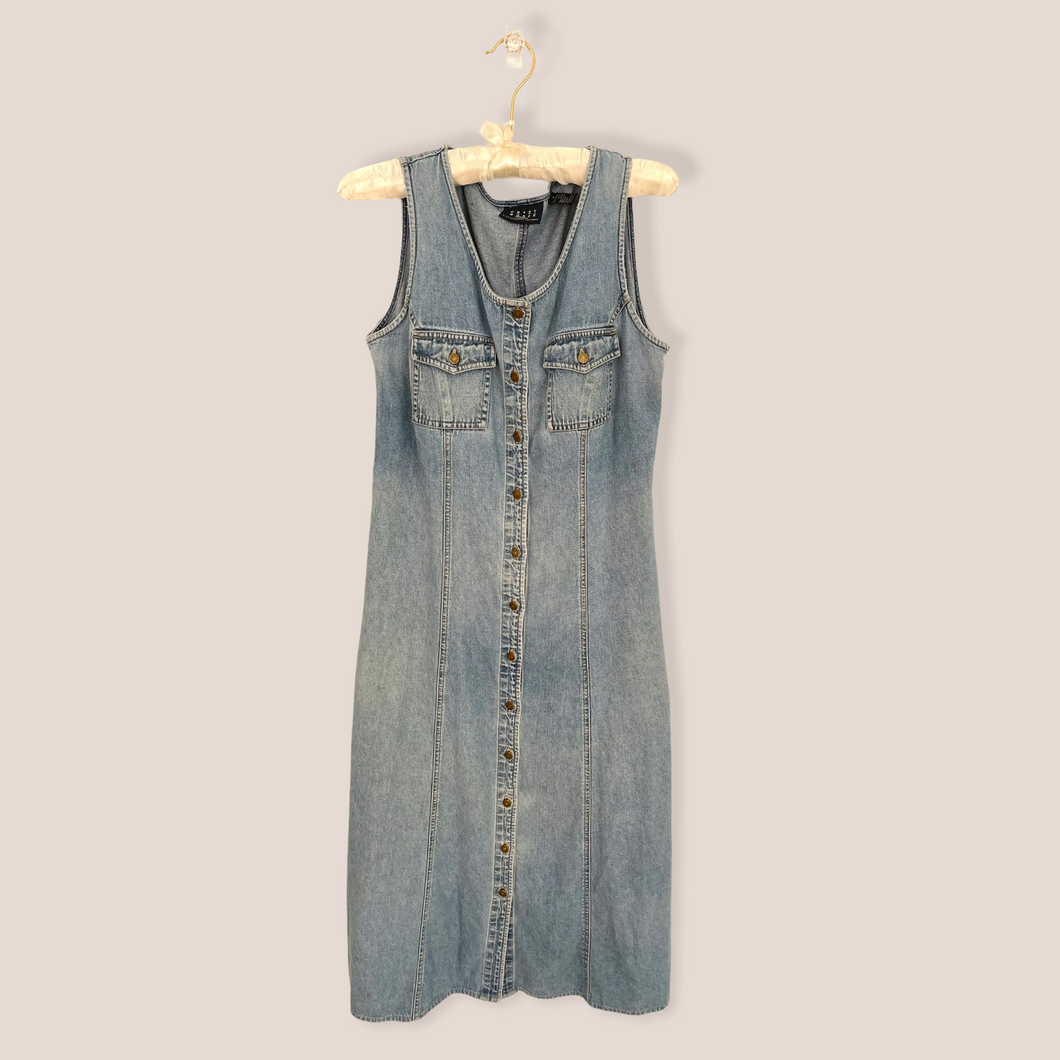 Vintage 80’s Buttons Denim’s Ankle Dress