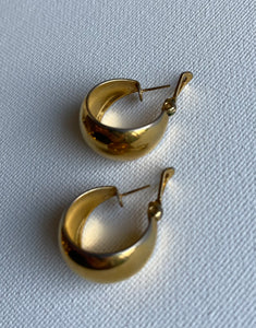 Monet Wide Bottoms Hoops Vintage Earrings