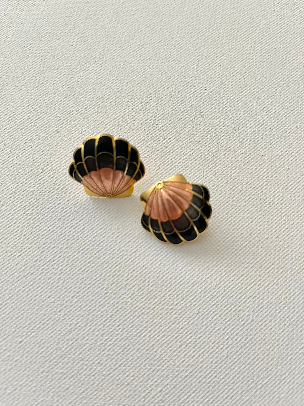 Gold Tone Vintage Shells Earrings
