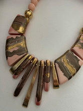 Load image into Gallery viewer, Pink and Gold Vintage Necklace
