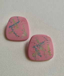 Vintage Art in Pink Earrings